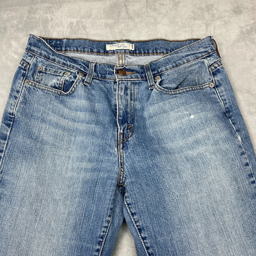 Vintage Levi's 505 Jeans Womens 10 Blue Denim Stretch Single Stitch Straight Leg